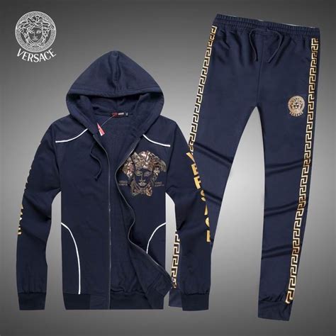 versace 2 piece sweat suit for men green|Versace tracksuit men's sale.